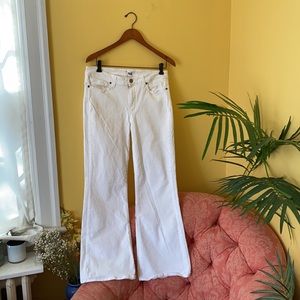 PAIGE White Denim Flare Jeans